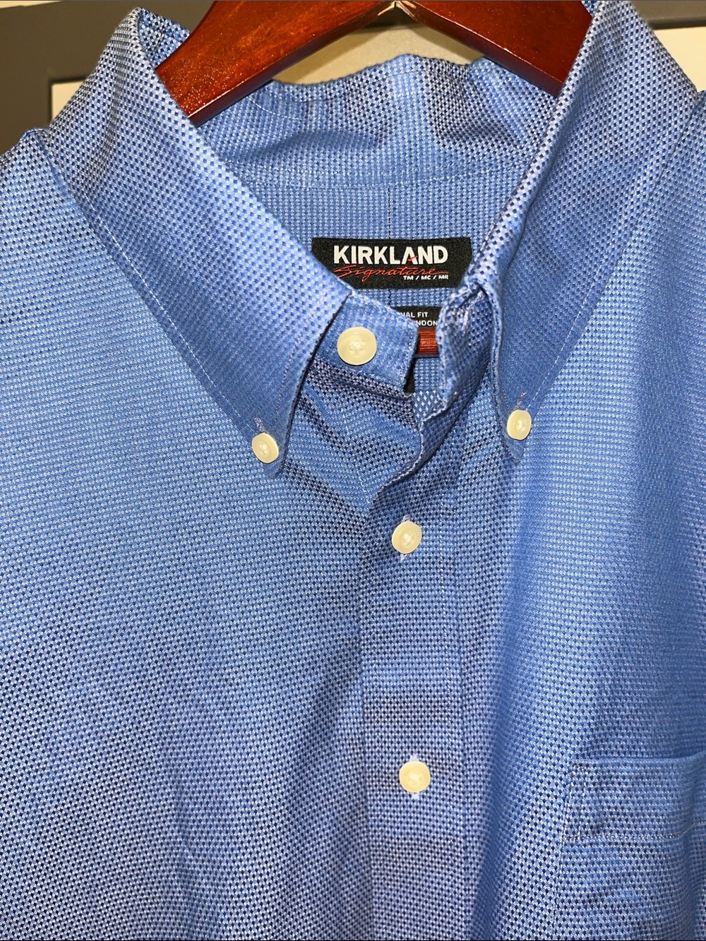 Kirkland Signature Blue Button-Down Casual Shirt